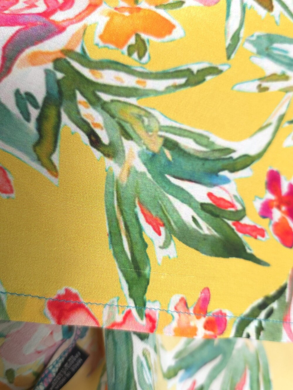 Tolani 100% Silk Blue/Yellow Floral Tassle Long Sleeve Size L - Picture 11 of 12